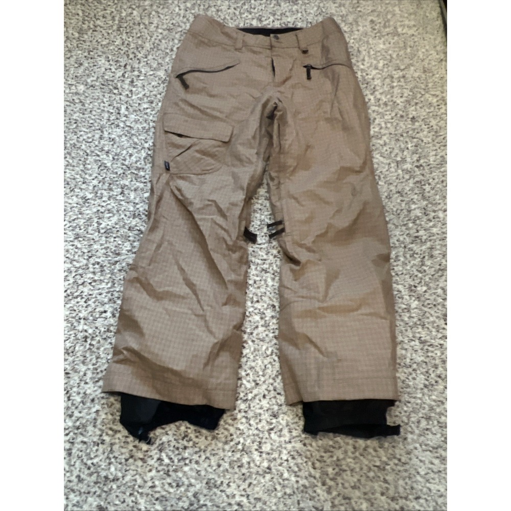 Patagonia Snowshot H2No Recco Snow Pants Sz L Beige Ski Insulated Lined Mens